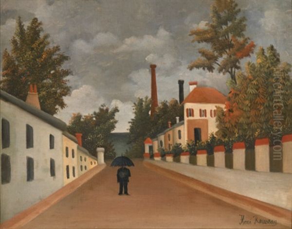 Vue Des Environs De Paris Oil Painting by Henri Julien Rousseau