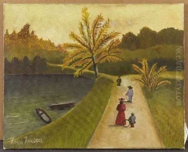 Vue Du Bois De Boulogne En Automne Oil Painting by Henri Julien Rousseau