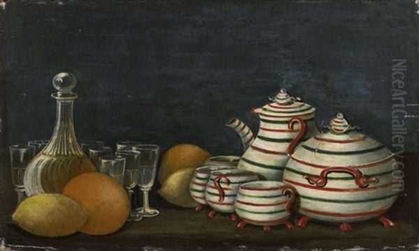 Nature Morte Aux Verres Et Aux Faiences Oil Painting by Henri Julien Rousseau