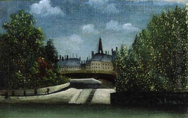 L'ile De La Cite Oil Painting by Henri Julien Rousseau