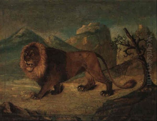 Lion Marchant Dans Le Desert Oil Painting by Henri Julien Rousseau