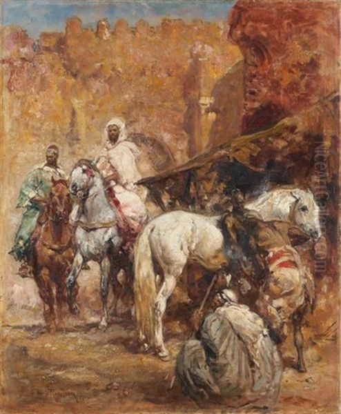 Caid Marocain Et Son Escorte Oil Painting by Henri Emilien Rousseau