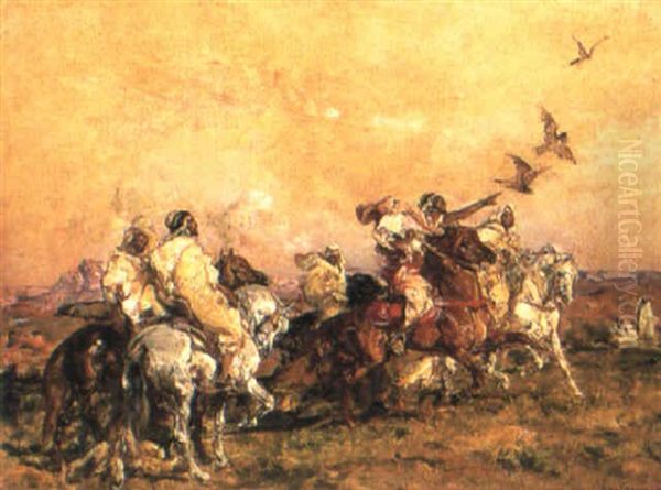 Hawking Party Oil Painting by Henri Emilien Rousseau