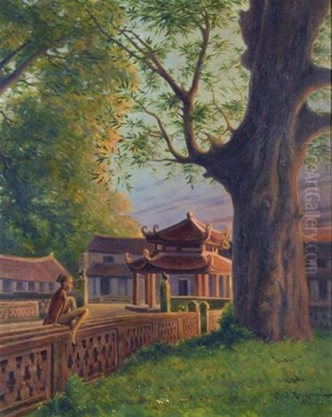 Temple De Hanoi Oil Painting by Jean-Jacques Rousseau