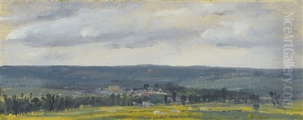 Vallee De La Seine Pres De Rouen Oil Painting by Theodore Rousseau