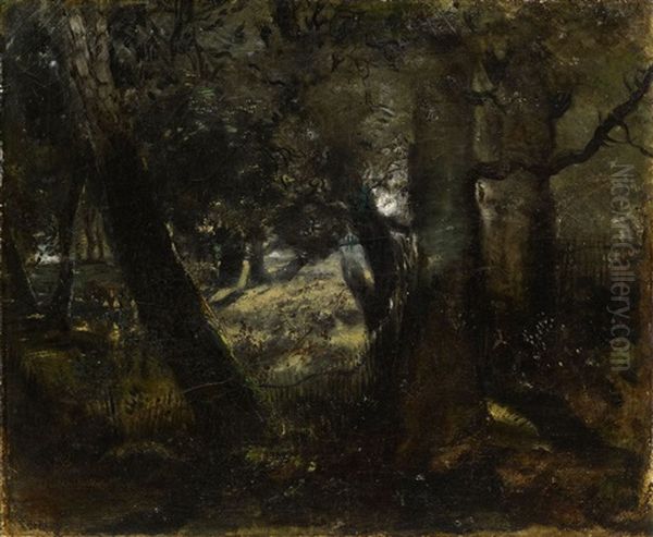 La Faisanderieen Foret De Compiegne Oil Painting by Theodore Rousseau