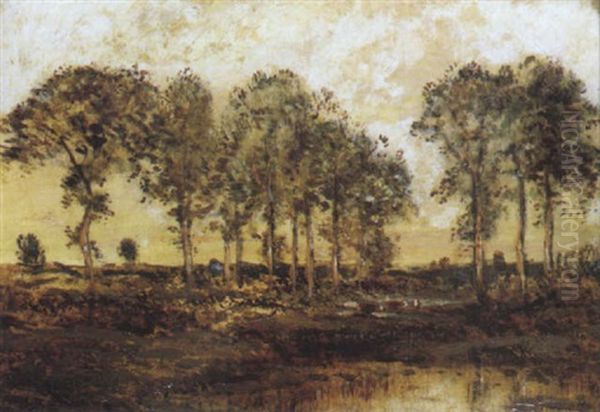 Arbres Dans La Plaine Oil Painting by Theodore Rousseau