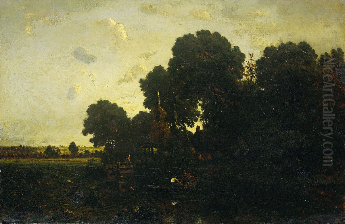 Avondschemering Oil Painting by Theodore Rousseau