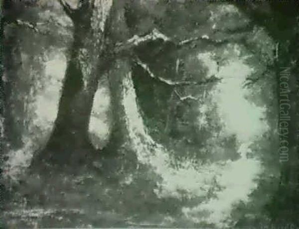 Forest Interior Oil Painting by Theodore Rousseau