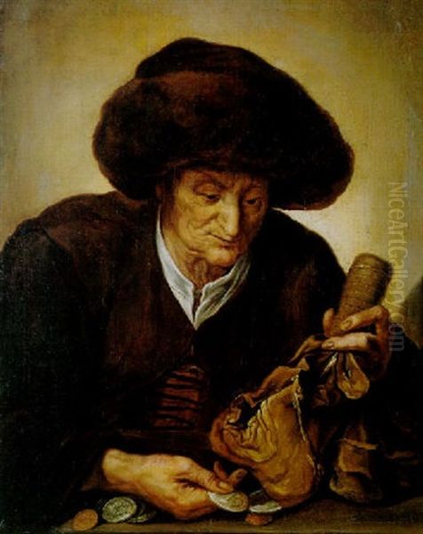 Die Geldzahlerin Oil Painting by Jacques des Rousseaux