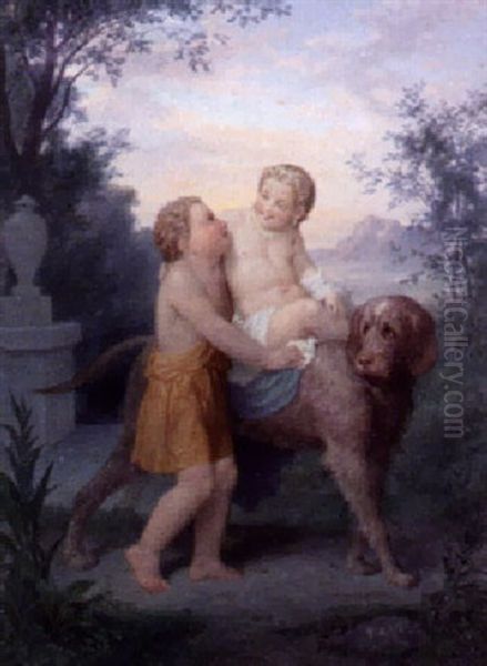 Children At Play Oil Painting by Roussel, Paul Marie