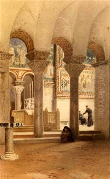 Cathedral Oil Painting by Alexandre Nicolaievitch Roussoff