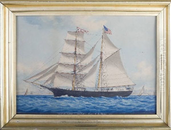 The American Brigantine Tubal Cain Oil Painting by Louis Francois Prosper Roux