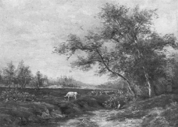 Jeune Garcon Dans Un Paysage Oil Painting by Louis Francois Prosper Roux