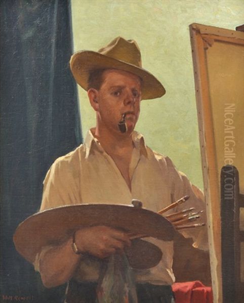 Self Portrait Oil Painting by William Nicholas Rowell