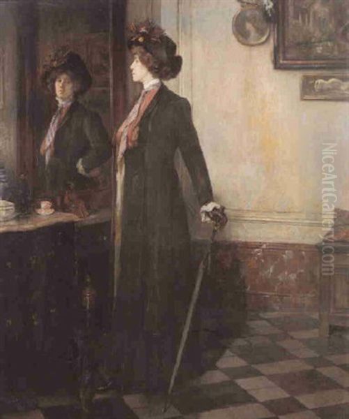 Voor De Spiegel Oil Painting by Dolf van Roy