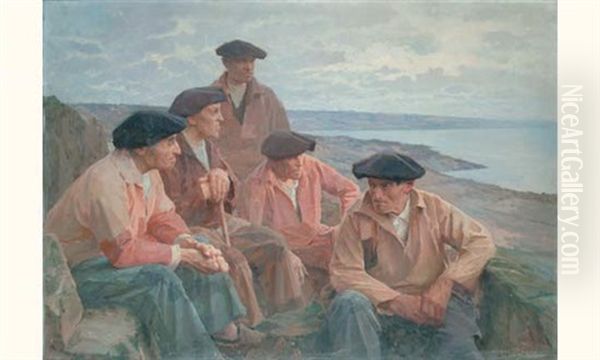 Devant La Grande Mer, Cote Basque Oil Painting by Henri-Paul Royer