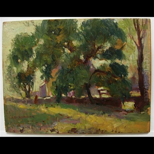 Trees, Figure And House Oil Painting by Arthur Dominique Rozaire