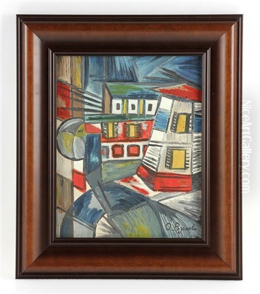 Abstract Cityscape Oil Painting by Olga Rozanova