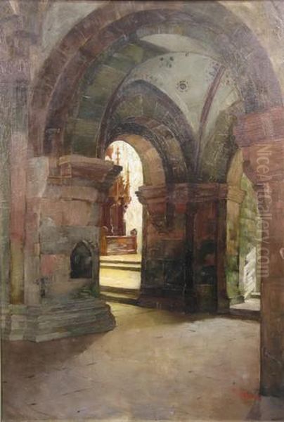 Interieur Oil Painting by Einar Bothner