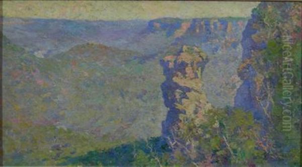 Orphan Rock, Blue Mountains Oil Painting by Anthony Dattilo Rubbo