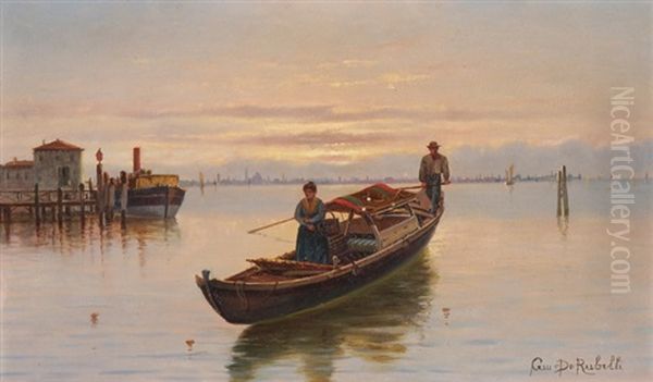 Venezia Oil Painting by Giuseppe De Rubelli