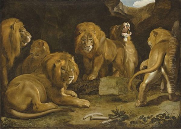 A Lion's Den Oil Painting by (studio of) Rubens, Peter Paul