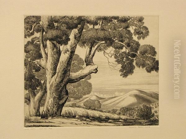 Live Oak; Mount Whitney Trail Oil Painting by Cornelis J. Botke