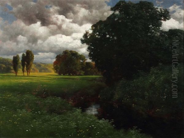 Landschaft Oil Painting by Traugott Hermann Ruedisuehli