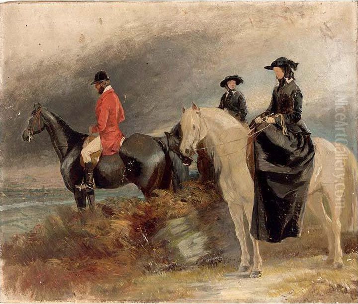 The Fox Hunters Oil Painting by R.T. Bott