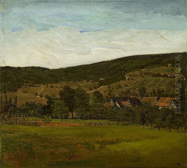Motiv Bei Stadel, Kt. Zurich Oil Painting by Ernst Georg Rueegg