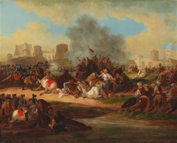 The Battle Of Petrovaradin Oil Painting by Rugendas, Georg Philipp I