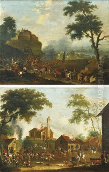 Scenes D'escarmouches Oil Painting by Rugendas, Georg Philipp I