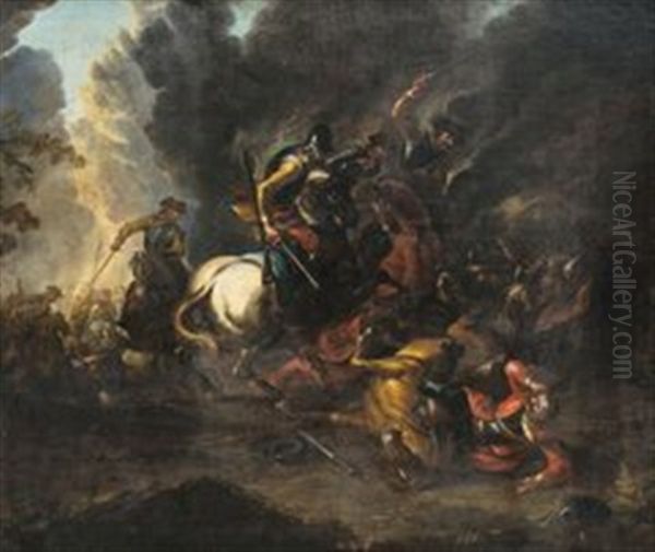 Schlachtenszene Oil Painting by Rugendas, Georg Philipp I