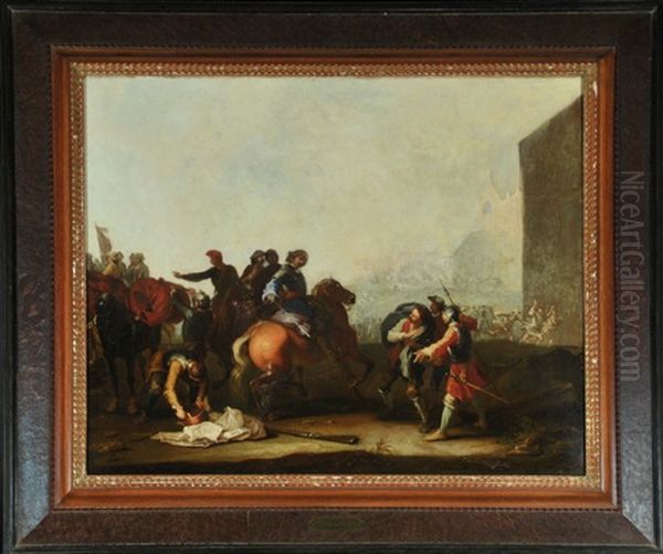 Schlacht- Und Vertreibungsszene Mit Reitern Oil Painting by Rugendas, Georg Philipp I