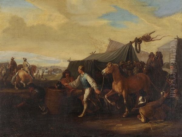 Lagerndes Heer Oil Painting by Rugendas, Georg Philipp I