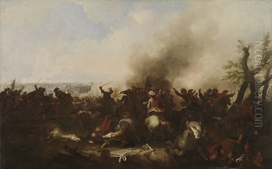 Reitergefecht Oil Painting by Rugendas, Georg Philipp I