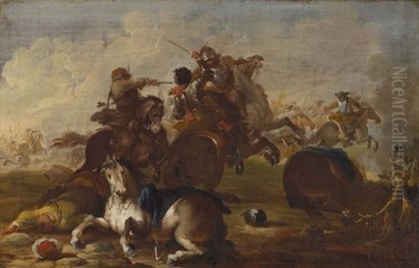 Reitergefecht Oil Painting by Rugendas, Georg Philipp I