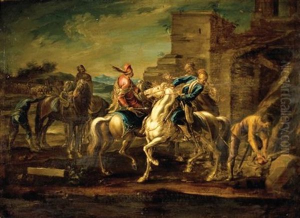 Riders Oil Painting by Rugendas, Georg Philipp I