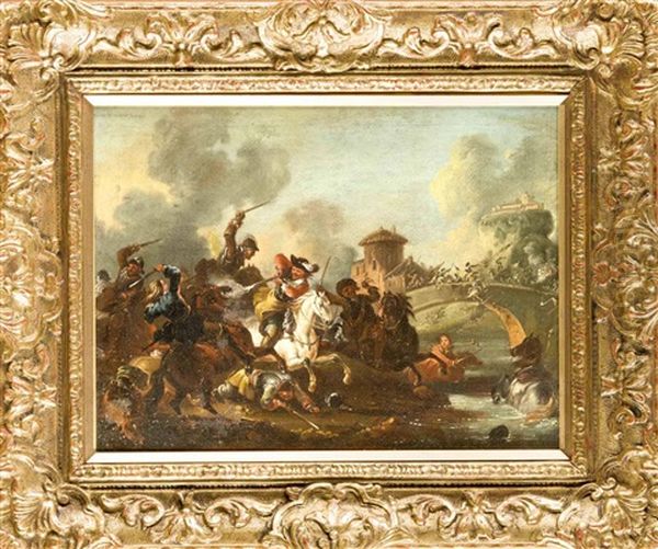 Schlachtenszene Oil Painting by Rugendas, Georg Philipp I