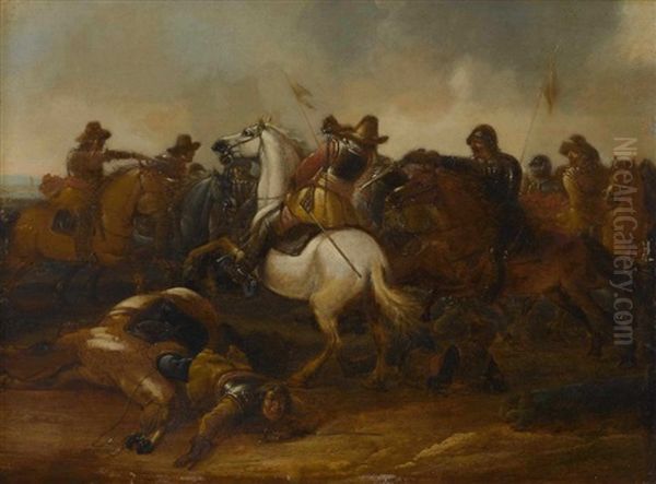 Reiterschlacht Oil Painting by Rugendas, Georg Philipp I