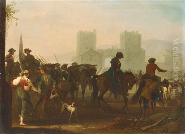 The Departure Of The Soldiers Oil Painting by Rugendas, Georg Philipp I
