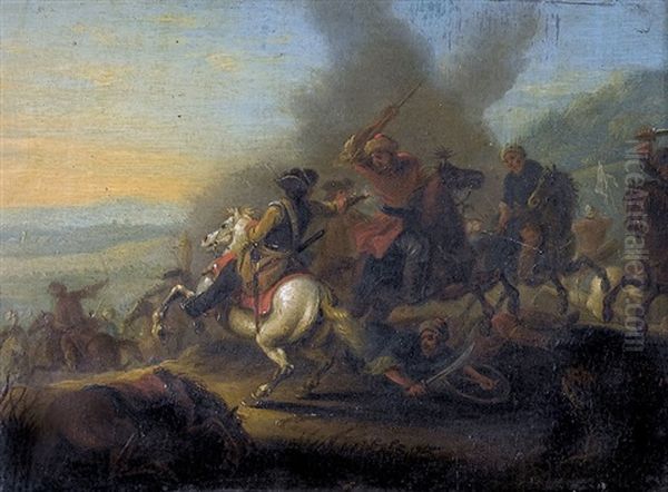 Reiterschlacht Oil Painting by Rugendas, Georg Philipp I