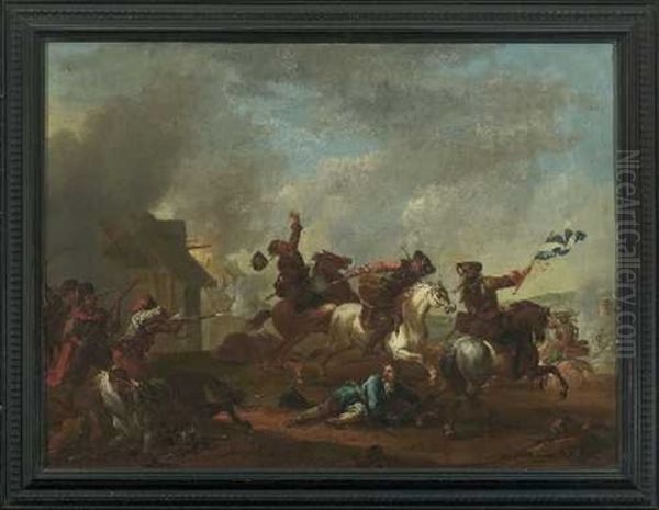 Schlachtenszene Oil Painting by Rugendas, Georg Philipp I