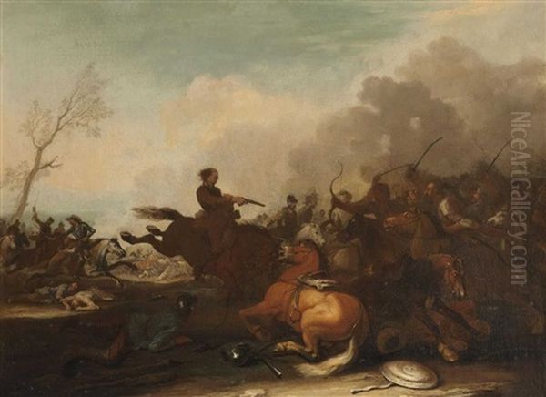Reiterschlacht Oil Painting by Rugendas, Georg Philipp I