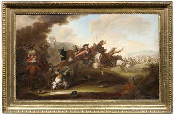 Angreifende Kavallerie Oil Painting by Rugendas, Georg Philipp I