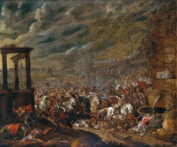 Reiterschlacht Aus Der Zeit Der Turkenkriege (die Turken Vor Wien?) Oil Painting by Rugendas, Georg Philipp I