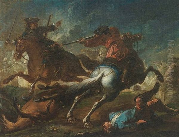 Reiterschlacht Oil Painting by Rugendas, Georg Philipp I