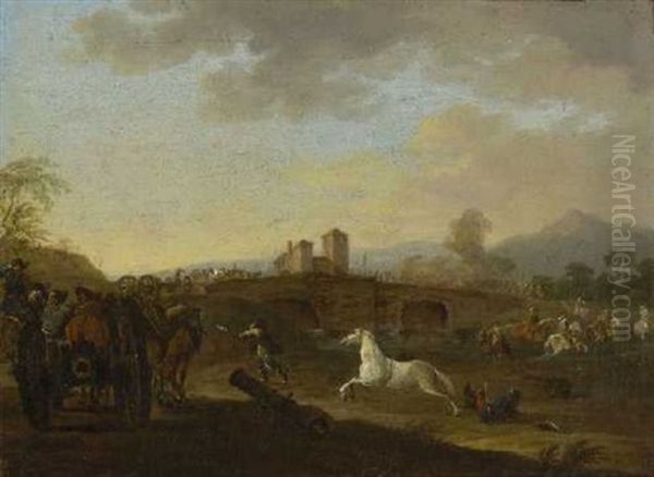 Ziehende Soldaten Mit Kanonen Oil Painting by Rugendas, Georg Philipp I