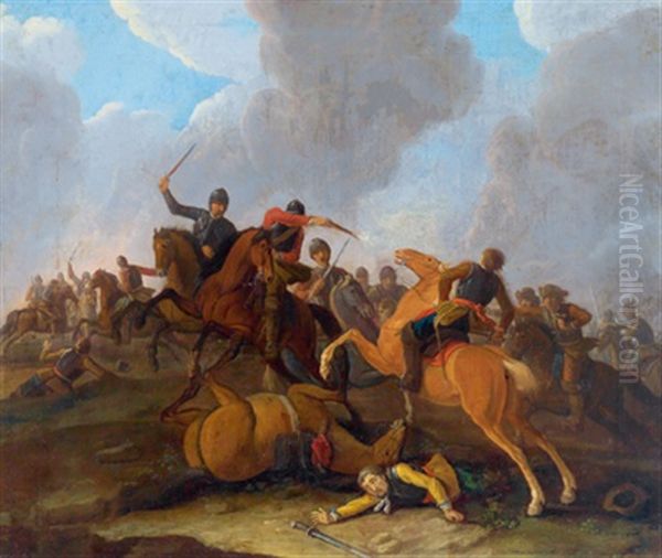 Reitergefecht Oil Painting by Rugendas, Georg Philipp I